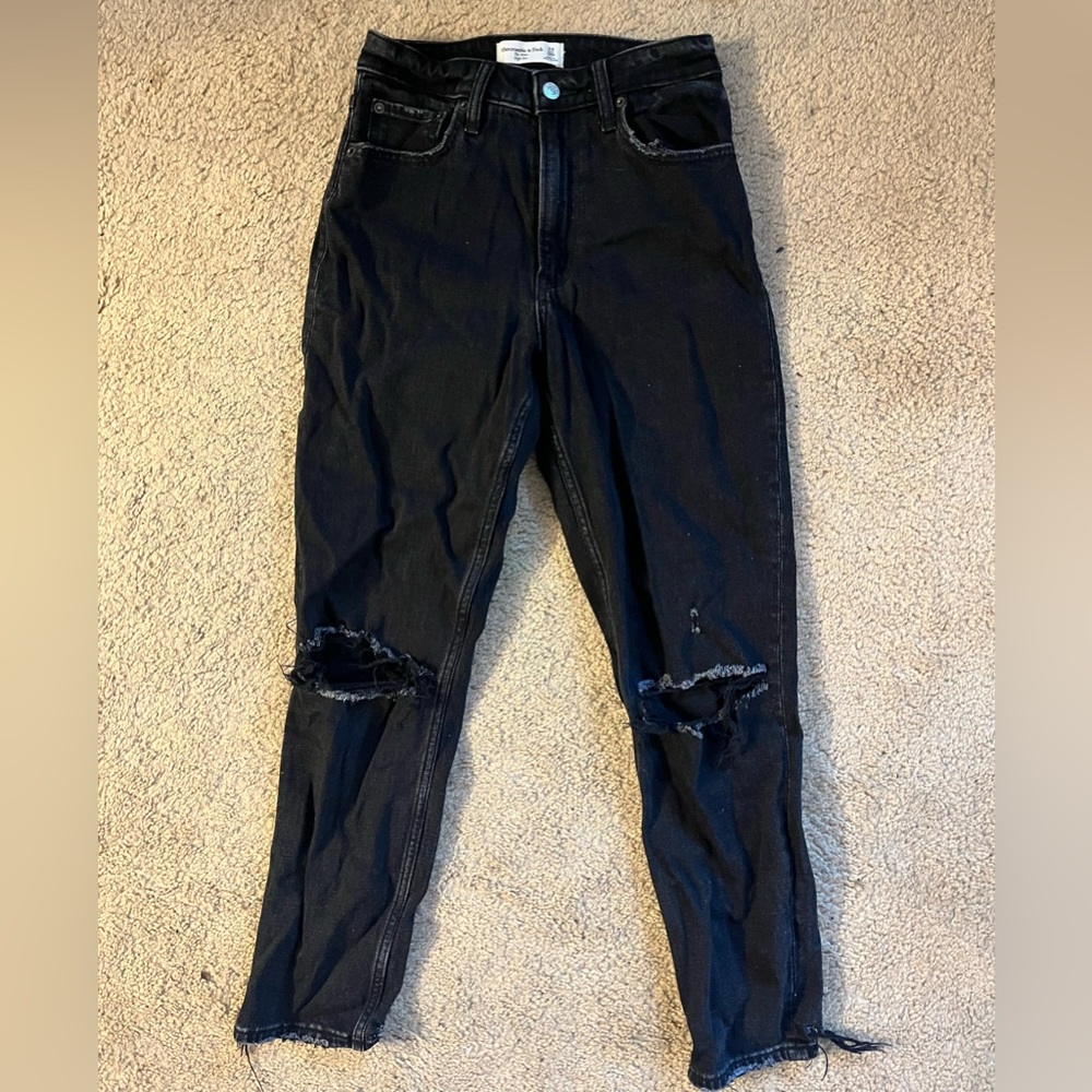 black abercrombie curve love mom jeans